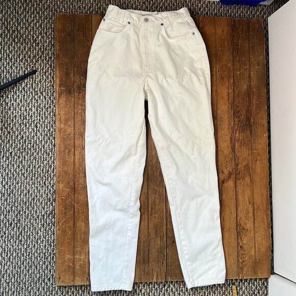 Women’s Vintage 80s white high waisted straight leg mom jeans Skoozi size 9/10 - Picture 9 of 9